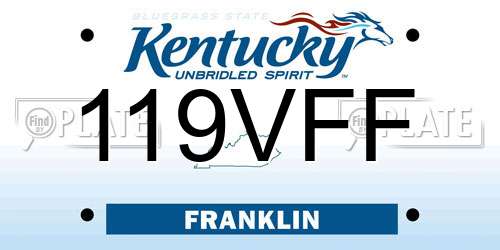 119VFF Kentucky License Plate