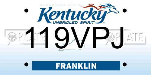 119VPJ Kentucky License Plate
