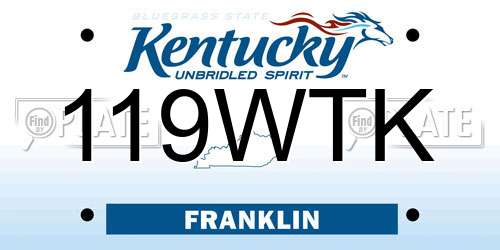 119WTK Kentucky License Plate