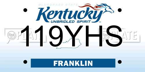 119YHS Kentucky License Plate