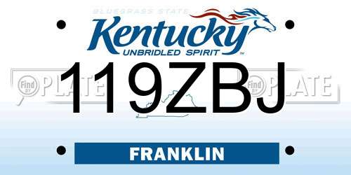 119ZBJ Kentucky License Plate