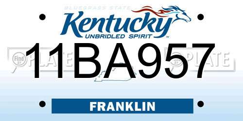 11BA957 Kentucky License Plate