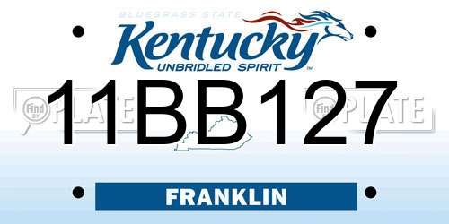 11BB127 Kentucky License Plate