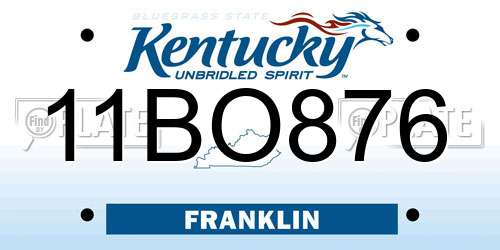 11BO876 Kentucky License Plate
