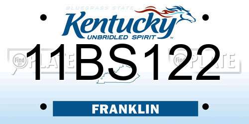 11BS122 Kentucky License Plate