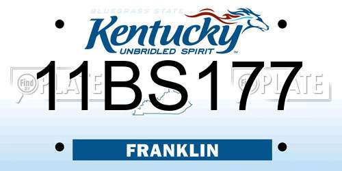 11BS177 Kentucky License Plate