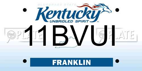 11BVUI Kentucky License Plate