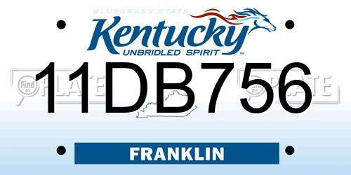 11DB756 Kentucky License Plate