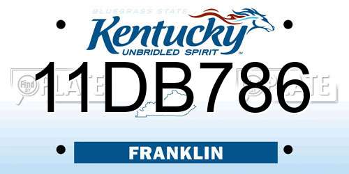 11DB786 Kentucky License Plate
