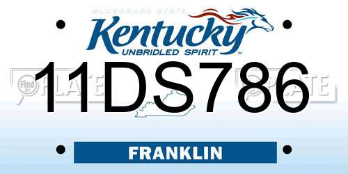 11DS786 Kentucky License Plate