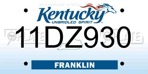 11DZ930 Kentucky License Plate