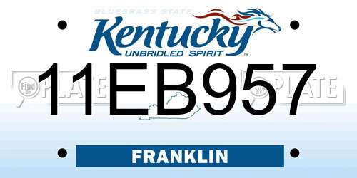 11EB957 Kentucky License Plate