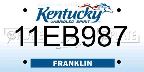 11EB987 Kentucky License Plate
