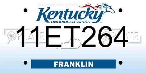 11ET264 Kentucky License Plate