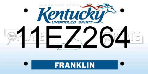11EZ264 Kentucky License Plate