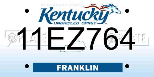 11EZ764 Kentucky License Plate