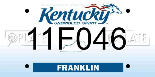 11F046 Kentucky License Plate