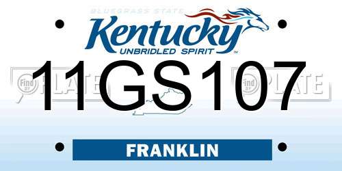 11GS107 Kentucky License Plate