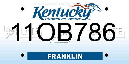 11OB786 Kentucky License Plate