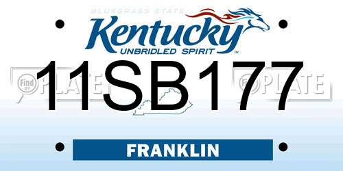 11SB177 Kentucky License Plate