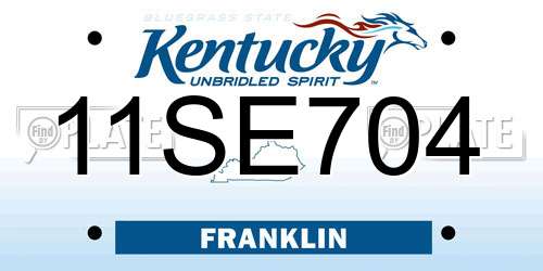11SE704 Kentucky License Plate