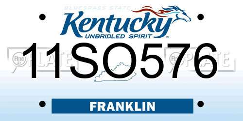 11SO576 Kentucky License Plate