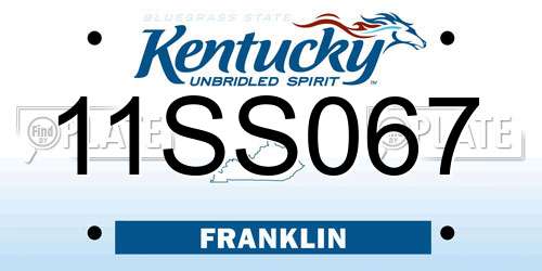 11SS067 Kentucky License Plate