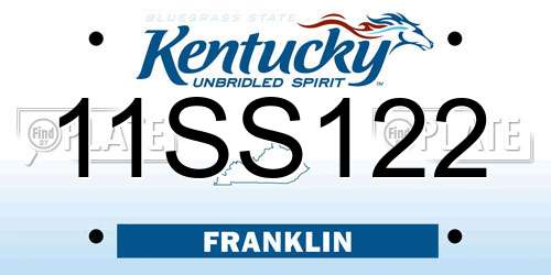 11SS122 Kentucky License Plate