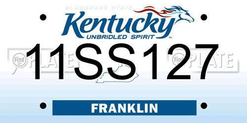 11SS127 Kentucky License Plate