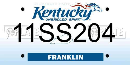11SS204 Kentucky License Plate