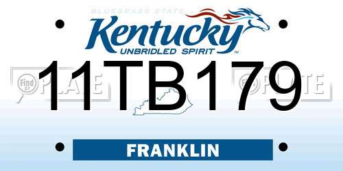 11TB179 Kentucky License Plate
