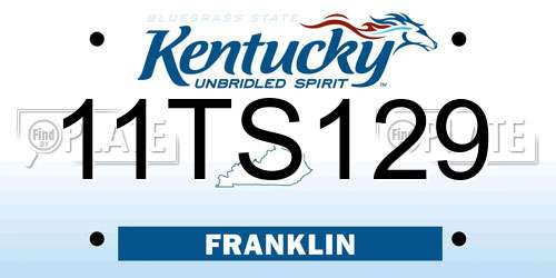 11TS129 Kentucky License Plate