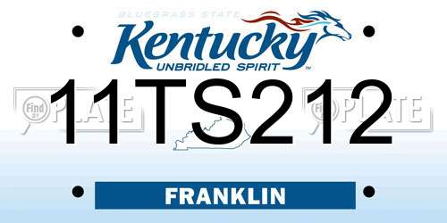 11TS212 Kentucky License Plate