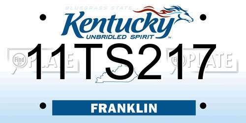 11TS217 Kentucky License Plate