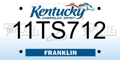 11TS712 Kentucky License Plate