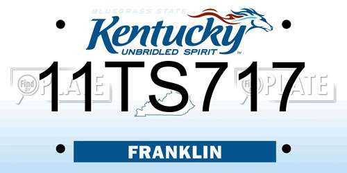 11TS717 Kentucky License Plate