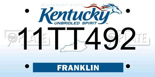 11TT492 Kentucky License Plate