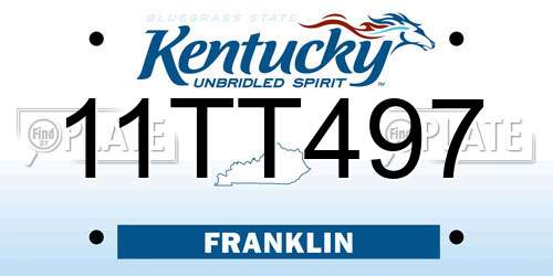 11TT497 Kentucky License Plate