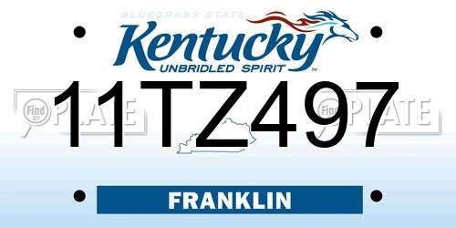 11TZ497 Kentucky License Plate