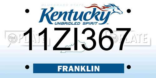 11ZI367 Kentucky License Plate