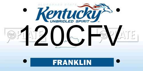 120CFV Kentucky License Plate