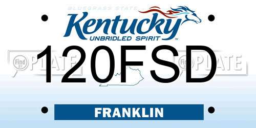 120FSD Kentucky License Plate