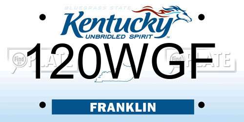 120WGF Kentucky License Plate