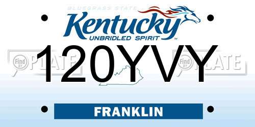 120YVY Kentucky License Plate