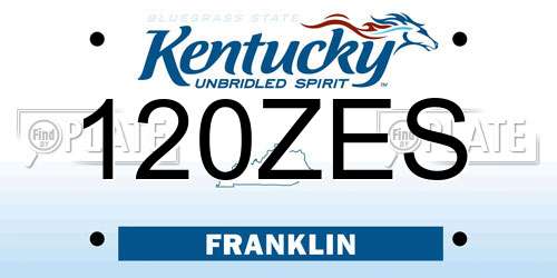 120ZES Kentucky License Plate