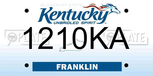 1210KA Kentucky License Plate