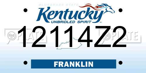 12114Z2 Kentucky License Plate