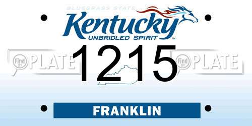 1215 Kentucky License Plate