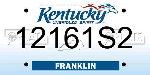 12161S2 Kentucky License Plate