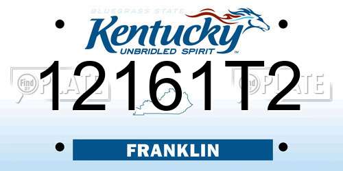 12161T2 Kentucky License Plate